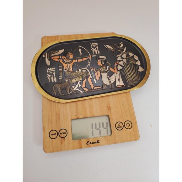 Antique bronze plate, Wall decor black and gold vintage metal plate, Wall plate, - Picture 8 of 10